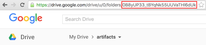 Google Drive folder URL bar